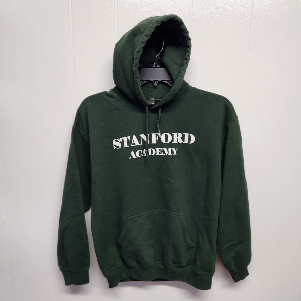 Stanford Academy Hoodie Mens Medium Green Gildan Heavy Blend Sweatshirt Pullover